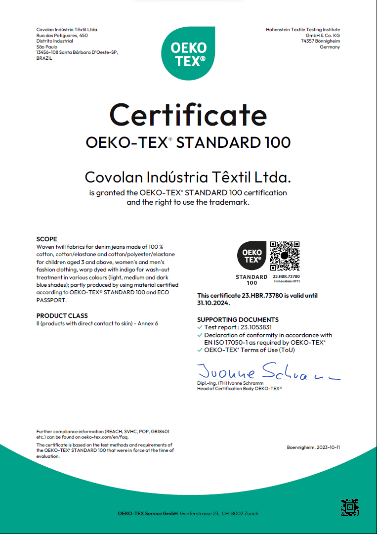 OEKO-TEX® Standard 100 – Covolan